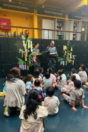 Children experiencing traditional Japanese Tanabata festival workshop